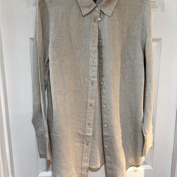Talbots Linen Wheat Shirt, Size M - Picture 4 of 9